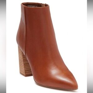Steve Madden Brown Cashew Upper Leather Block Heel Bootie Size 11